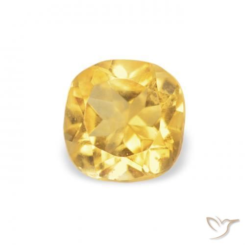 Citrino Dorado natural de 0.44 ct, Forma Cojín, VVS-VS