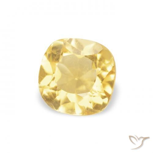 Citrino Amarillo-dorado claro natural de 0.47 ct, Forma Cojín, VVS-VS
