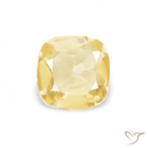 0.42ct Natural Amarillo claro Citrino, Forma Cojín, VVS-VS