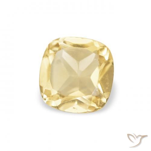 Citrino Amarillo claro natural de 0.41 ct, Forma Cojín, VVS-VS