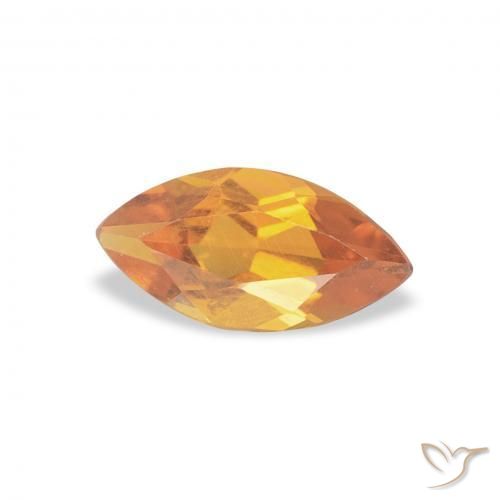 Citrino Dorado naranja intenso natural de 0.44 ct, Marquesa, VVS