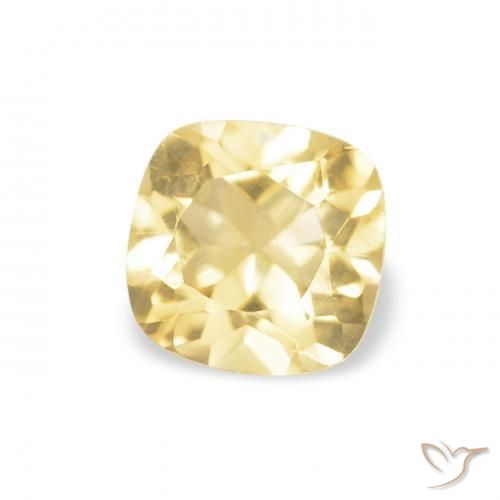 Citrino Amarillo-dorado claro natural de 0.53 ct, Forma Cojín, VVS-VS