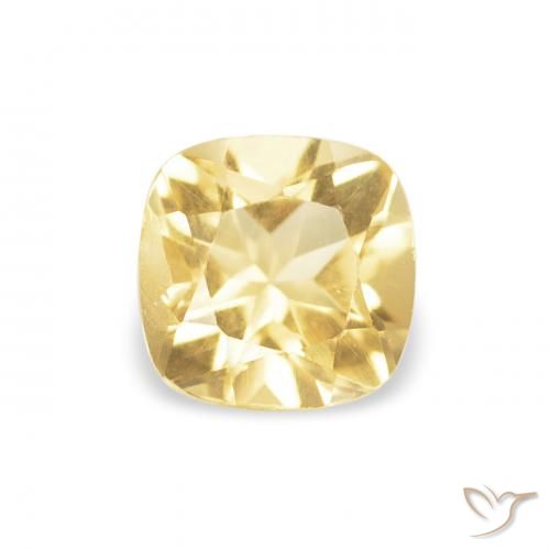 0.52ct Natural Dorado claro Citrino, Forma Cojín, VVS