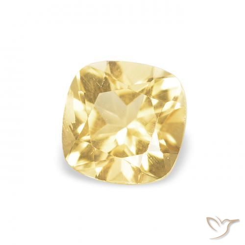 Citrino Dorado claro natural de 0.52 ct, Forma Cojín, VVS
