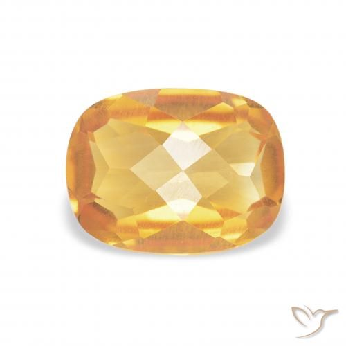 1.17ct Natural Dorado oscuro Citrino, Forma Cojín, VVS-VS