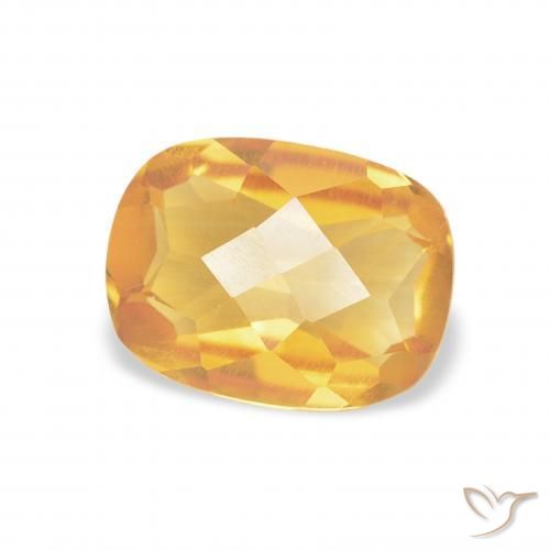 Citrino Dorado oscuro natural de 1.17 ct, Forma Cojín, VVS-VS