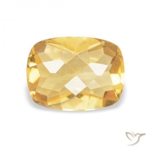 1.14ct Natural Dorado medio Citrino, Forma Cojín, VVS