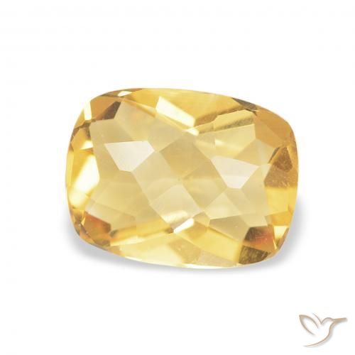 Citrino Dorado medio natural de 1.14 ct, Forma Cojín, VVS