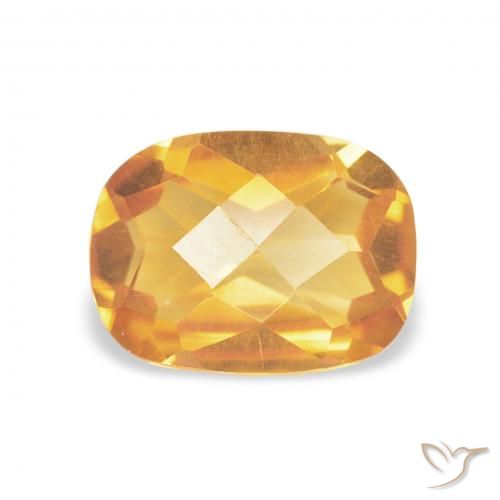 1.17ct Natural Dorado naranja Citrino, Forma Cojín, VVS-VS