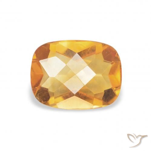 1.10ct Natural Medium Light Orange-Gold Citrino, Forma Cojín, VVS-VS