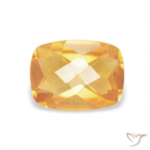 1.16ct Natural Naranja medio Citrino, Forma Cojín, VVS-VS