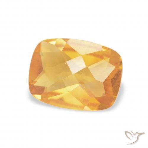 Citrino Naranja medio natural de 1.16 ct, Forma Cojín, VVS-VS