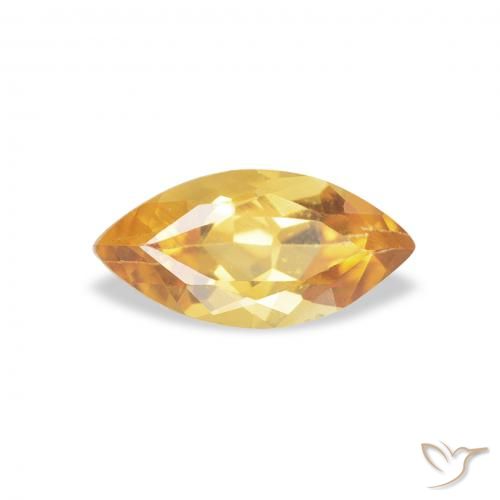 0.43ct Natural Medium Light Orange-Gold Citrino, Marquesa, VVS-VS