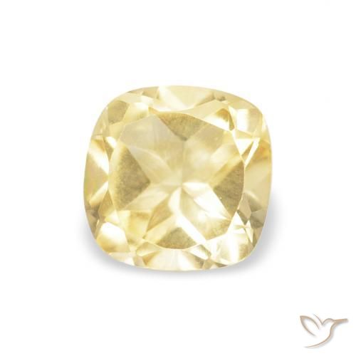 Citrino Amarillo-dorado claro natural de 0.53 ct, Forma Cojín, VVS-VS