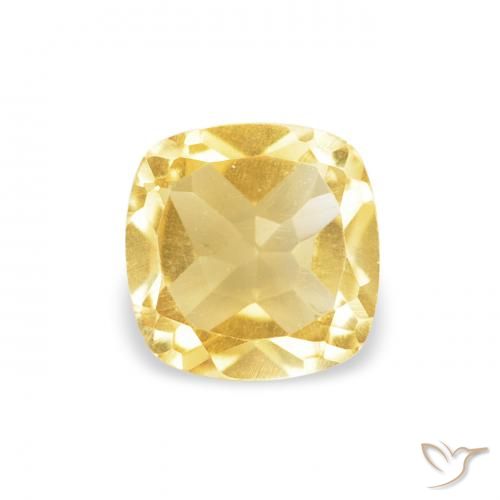 0.45ct Natural Amarillo claro Citrino, Forma Cojín, VVS-VS