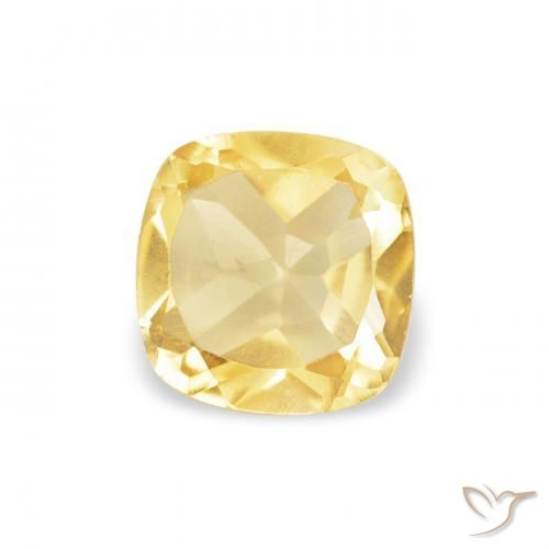 Citrino Amarillo claro natural de 0.45 ct, Forma Cojín, VVS-VS