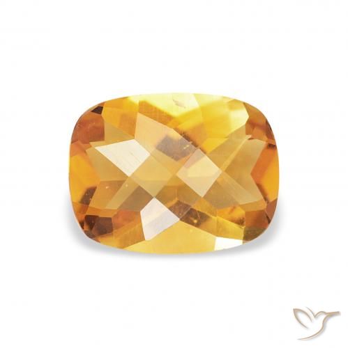 1.04ct Natural Naranja dorado intenso Citrino, Forma Cojín, VS
