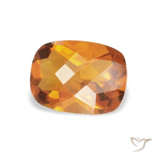 Citrino Naranja terroso natural de 1.16 ct, Forma Cojín, VVS