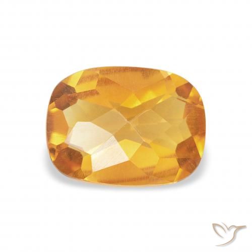 1.04ct Natural Dorado naranja oscuro Citrino, Forma Cojín, VVS