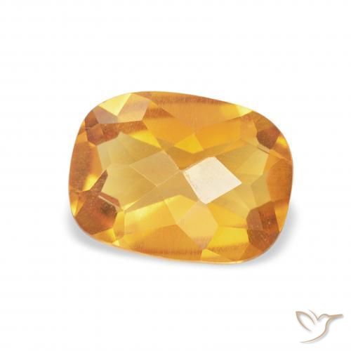 Citrino Dorado naranja oscuro natural de 1.04 ct, Forma Cojín, VVS