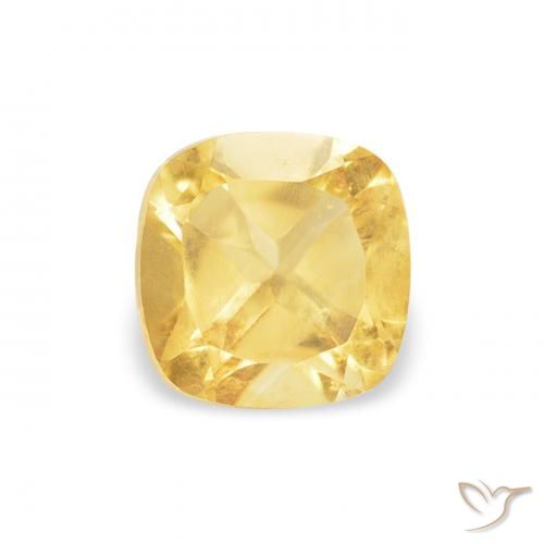 0.55ct Natural Dorado medio Citrino, Forma Cojín, VS