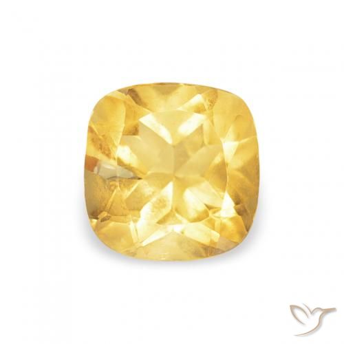 0.52ct Natural Dorado medio Citrino, Forma Cojín, VS