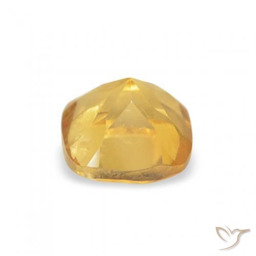 Citrino Dorado medio natural de 0.52 ct, Forma Cojín, VS