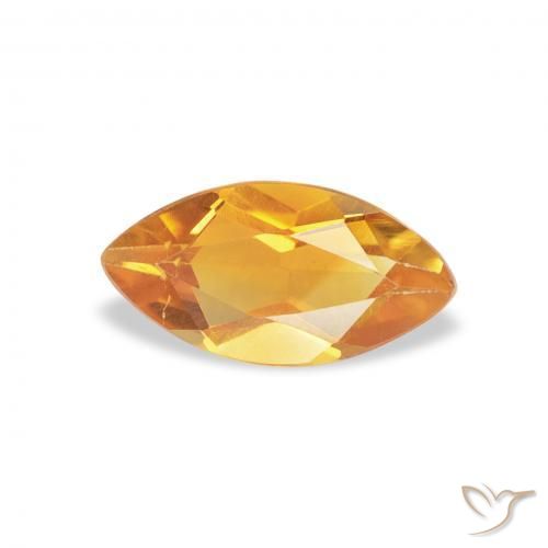 Citrino Dorado naranja natural de 0.53 ct, Marquesa, VS