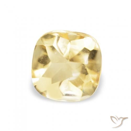0.58ct Natural Dorado claro Citrino, Forma Cojín, Transparente