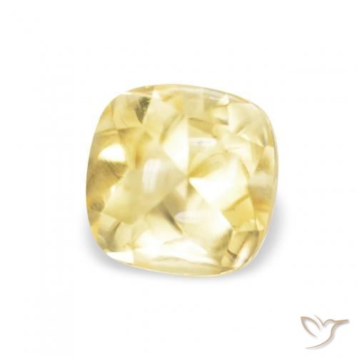 Citrino Amarillo-dorado claro natural de 0.64 ct, Forma Cojín, Transparente