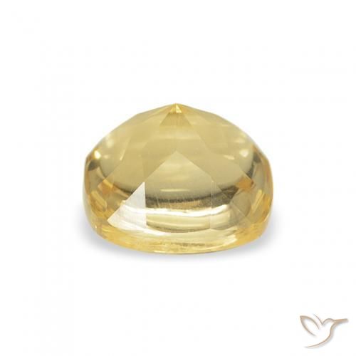 Citrino Amarillo-dorado claro natural de 0.64 ct, Forma Cojín, Transparente