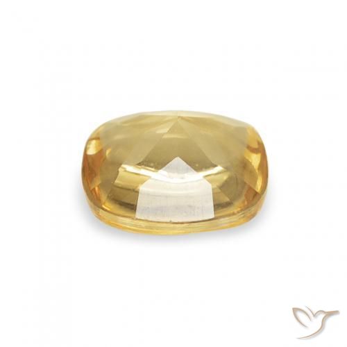 Citrino Amarillo-dorado claro natural de 0.46 ct, Forma Cojín, Transparente