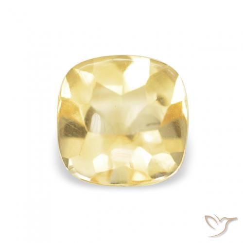0.65ct Natural Dorado claro Citrino, Forma Cojín, Transparente