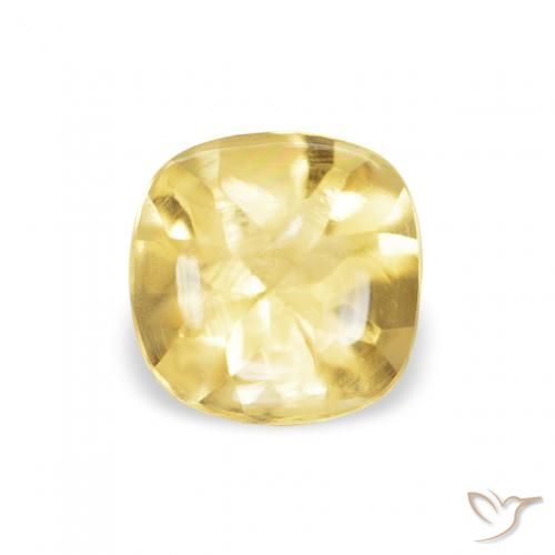 0.51ct Natural Amarillo-dorado claro Citrino, Forma Cojín, Transparente
