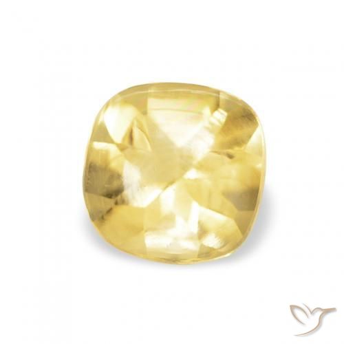 Citrino Amarillo-dorado claro natural de 0.51 ct, Forma Cojín, Transparente