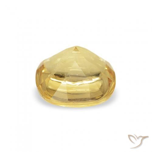 Citrino Amarillo-dorado claro natural de 0.51 ct, Forma Cojín, Transparente