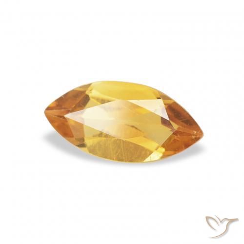 Citrino Dorado-naranja medio natural de 0.41 ct, Marquesa, VS