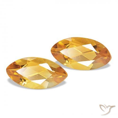 Gemas de Citrino Naranja oscuro natural de 1.04 ct, Marquesa, VVS-VS