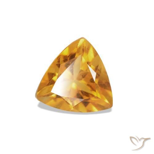 Citrino Dorado naranja intenso natural de 0.40 ct, Trillón, VVS-VS
