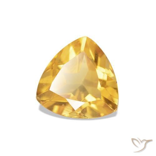 Citrino Dorado medio natural de 0.76 ct, Trillón, VVS-VS