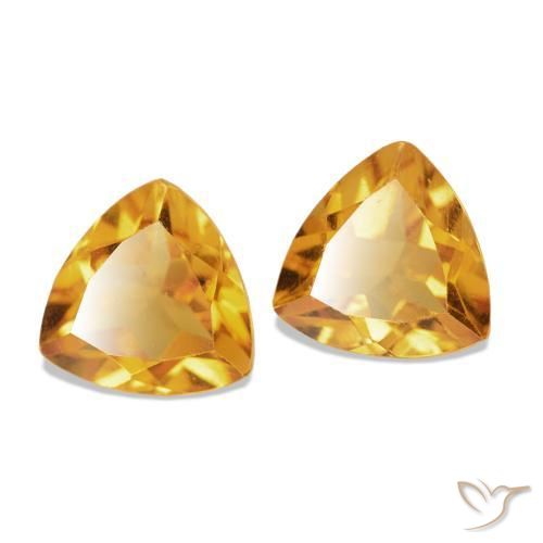 Gemas de citrino amarillo natural de 0,84 ct, trillón, VVS-VS