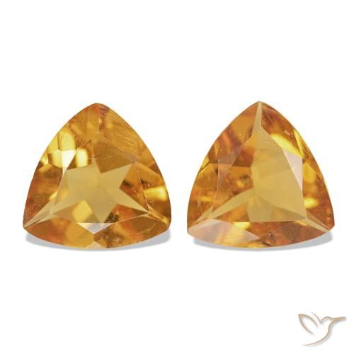 Gemas de Citrino Naranja oscuro natural de 1.02 ct, Trillón, VVS-VS