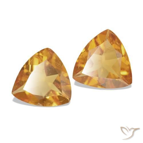 Gemas de Citrino Naranja oscuro natural de 1.02 ct, Trillón, VVS-VS