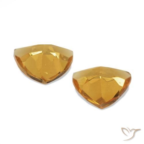 Gemas de Citrino Naranja oscuro natural de 1.02 ct, Trillón, VVS-VS