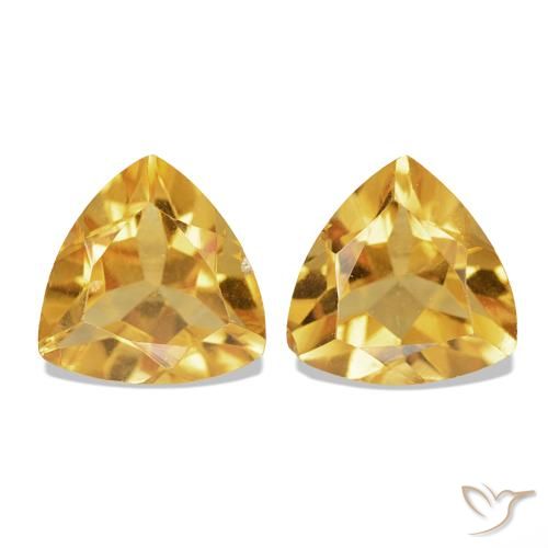 Gemas de Citrino Medium Dark-Golden natural de 1.38 ct, Trillón, VS-SI