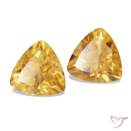 Gemas de citrino amarillo natural de 1,48 ct, trillón, VS-SI