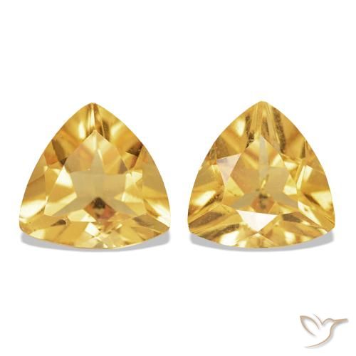 Gemas de Citrino Dorado claro natural de 1.35 ct, Trillón, VS-SI