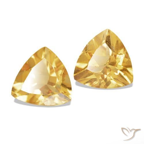 Gemas de Citrino Dorado claro natural de 1.35 ct, Trillón, VS-SI