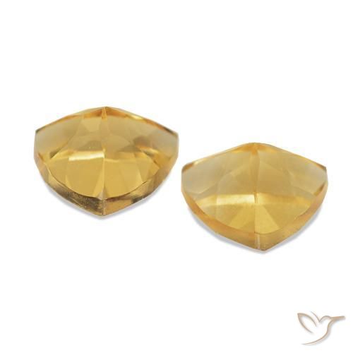 Gemas de Citrino Dorado claro natural de 1.35 ct, Trillón, VS-SI