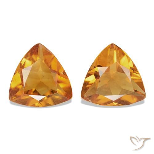 Gemas de Citrino Naranja oscuro natural de 1.00 ct, Trillón, VS-SI